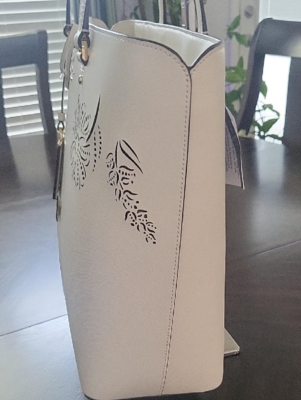 NWT Kate Spade Ivory Laser-Cut Floral Tote with Butterfly Accents - Picture 14 of 16